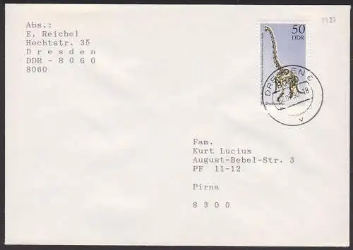 Naturkundemuseum 50 Pfg auf Brief (3327)