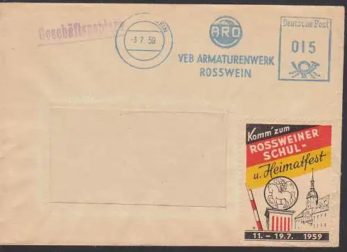 Vignette Komm zum Rossweiner Schul- und Heimatfest 1959 auf Bf mit AFS Armaturenwerk 3.7.59