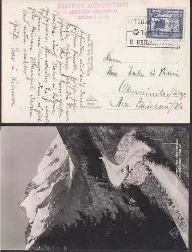 Deutsche Luftpost 25 Pfg. Graf Zeppelin, Bautenst. Kärntner Jausenstüberl auf Photokarte