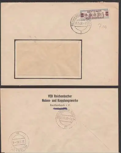 Reichenbach (Vogtland) ZKD-Brief 21H, Abs. Naben- und Kupplungswerke