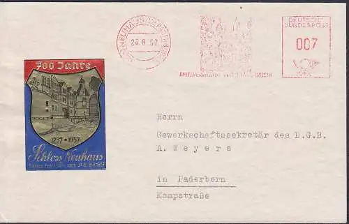 Vignette Schloss Neuhaus 700 Jahre, Bf mit AFS 26.8.57 Amtsverwaltung