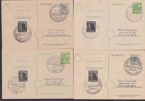 Deutschland mahnt vier SoSt. aus Küllstedt, Parchim, Kaltennordheim, Eisenberg, 1048