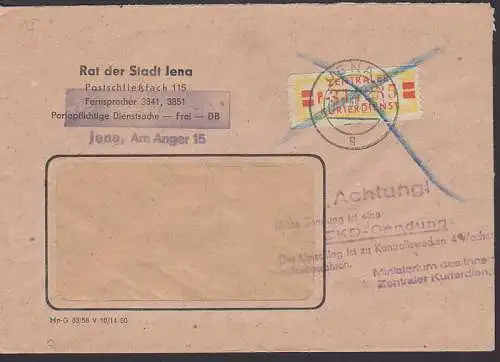 Jena Rat der Stadt mit B19I P, Z7 "Achtung!  Ministerium des Inneren" 17.1.59