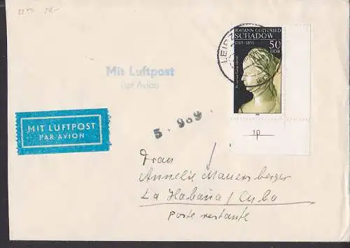 Prinzessin Friederike J.G. Schadow, 50 Pfg (3250) nach Havanna mit Inlandsporto plus Lp, portogenau