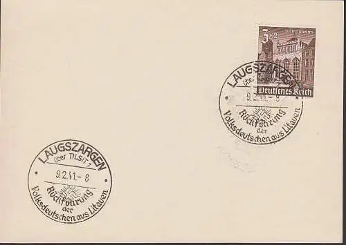 Laugszargen über Tilsit SSt. Rückführung der Deutschen aus Litauen 9.2.41