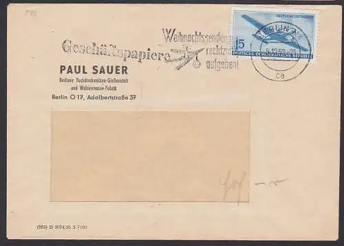 Deutsche Lufthansa 15 Pfg. G.-Paiere aus Berlin MWSt. Weihnachtssendung .. (514)