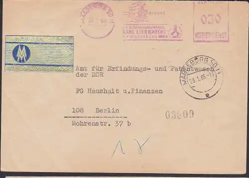 Magdeburg ZKD-AFS Schwermaschinenbau Karl Liebknecht mit Messe-Vignette 1966