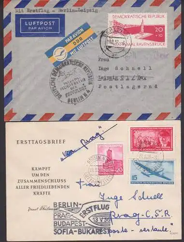 Inlands- und Auslands-Flugverkehr, 1956, 1957 je Erstflug Deutsche Lufthansa