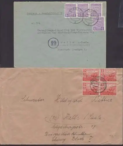 Oschersleben, Stassfurt je MeF Provinz Sachsen, Bodenreform, Wappen, Pergaminpapier