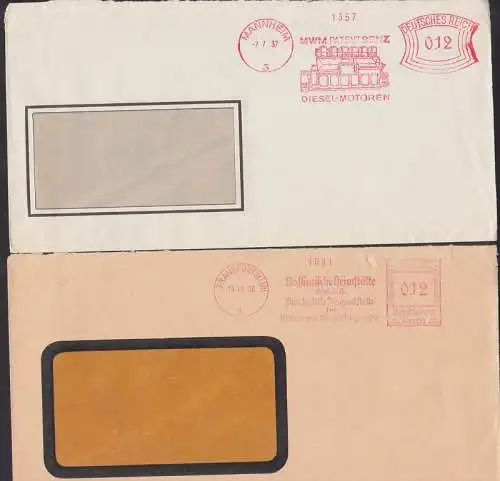 Diesel-Motoren WMW Patent Benz Mannheim 7.7.37, Nassauische Heimstätte 14.11.36 Frankfurt (Main) zwei AFS