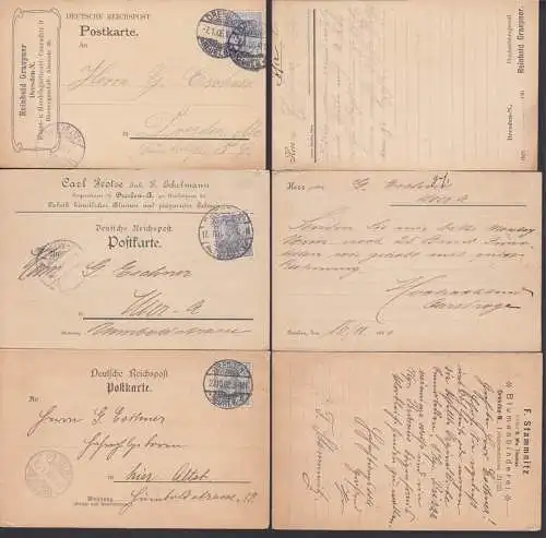 Dresden 2 Pfg. Gernania Reichspost bzw. Deutsches Reich Kt. von Firmen Blumenbinderei, präparierte Palmen