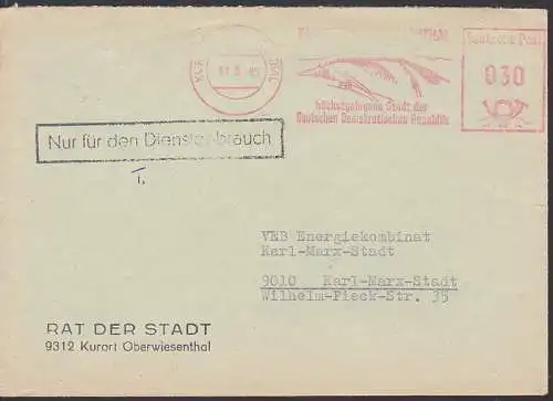 Kurort Oberwiesenthal ZKD-Brief AFS Höchsgelegen Stadt der DDR -NfD- Rat der Stadt 1.8.85