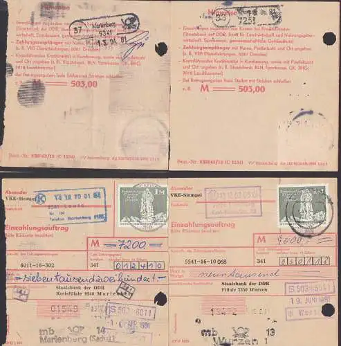 Marienberg, Wurzen 1 M als EF auf Einzahlungsauftrag, PSSt. Hoburg,