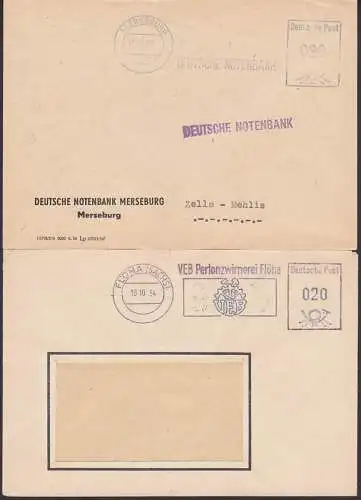 Merseburg, Flöha zwei AFS Deutsche Notenbank, Perlonzwirnerei 1954