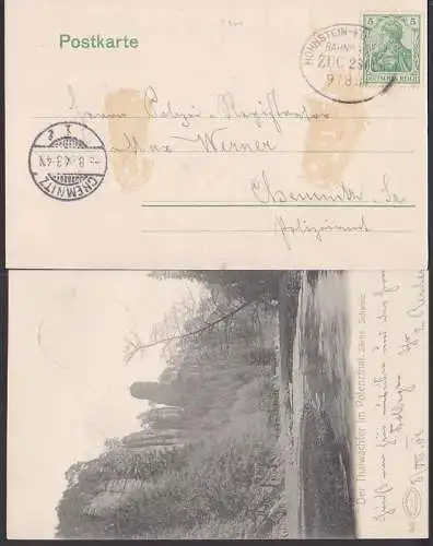 Hohenstein - Kohlmühle 9.8.04 Bahnpost-St. aAuf Ak Thalwächter im Polenzthal