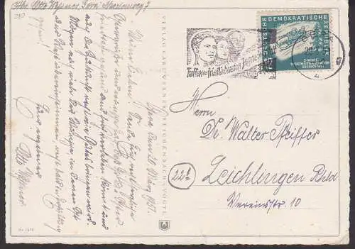 GERA Wintersportmeisterschaft 12 Pfg Zweierbob (280) MWst. Treffen der frieliebenden Jugend