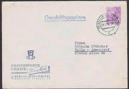 5-Jahrplan II, 15 Pfg Postler (411) Geschäftspapiere