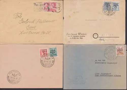 SBZ Lot von vier Belegen SSt. Leipzig, Dresden Weihnachtsmesse Burg 1848 - 1948