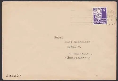 Gerhardt Hauptmann 6 Pfg auf Drucksache PFS Leipzig BPA 32