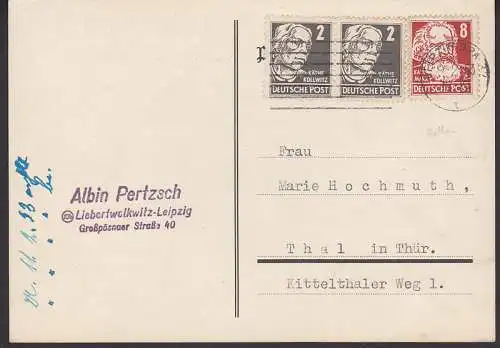 Fernkarte 2, 8 Pfg. Köpfe II (329) PFS Leipzig BPA 32