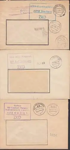 Merkers, Vache, Bad Salzungen 3 ZKD-Briefe , dabei Vertrauliche Dienstsache, Kaikombinat, Rat des Kreises