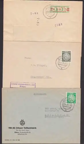 Zittau ZKD-Brief 31IIL Textilmaschinenbau Dienstpost Volltuchfabrik, DAMW Prüfdienstelle