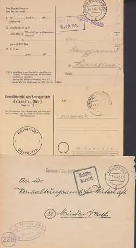 Kirchheim, Montabauer, Osterhofen, 3 Barfrankaturen bzw. Frei durch Ablösung Amtsgericht