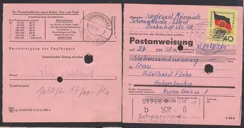 Schwarzheide über Ruhland Lausitz PA mit 40 Pfg. Zentralstadion Leipzig (727) 13.11.59, ro. Eckbug, nach Hohenbocka