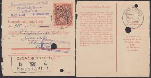 Jugendweihe in der DDR 20 Pfg. (681),Kinder lesen aus "Weltall Erde Mensch", Neustadt 28.4.59, Giro