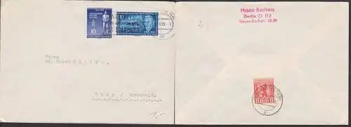 August Bebel in MiF auf Fernbrief nach Burg, rs. Ungültige Marke als Verschlussmarke, trotzdem gestempelt!!