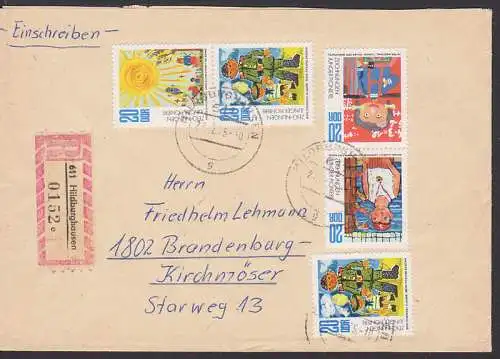 Zeichnungen Junger Pioniere R-Brief Hildburghausen, Mkn im Zdr. aus Klbg. (1991/94)