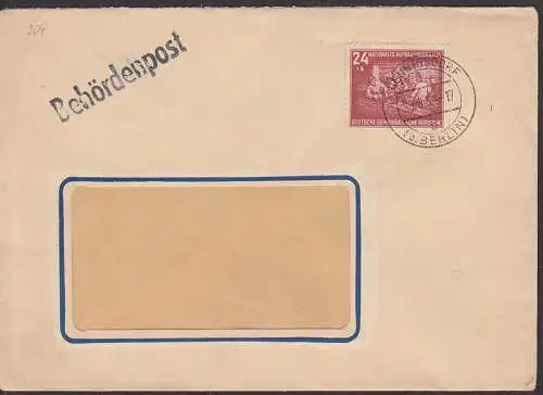 Henningsorf b. Berlin 29.6.54, Behördenpost 24+8 Pfg. Aufbauprogramm (304)