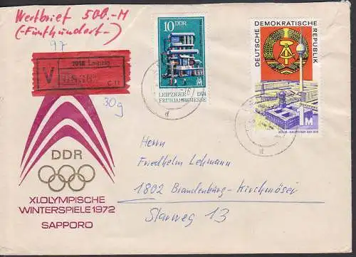 Rote Rathaus Berlin mit Fernsehturm 1 M aus Bock auf Werbrief aus Leipzig