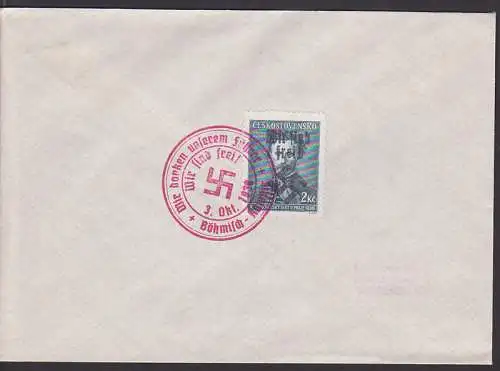 Böhmisch-Kamnitz 3. Okt. 1938   ?eská Kamenice Wir sind frei - sogenannte Befreiungsst. Sudenten