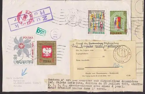 Zensur Polen - Deutschland, in Karl-Marx-Stadt bemängelt "Zur Einfuhr nicht zugelassen" Bf-Ausschnitt, 1970