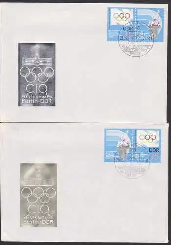 IOC-Session 1985, Zdr.  In zwei Varianten (2949) SSt. Berlin Hauptstadt der DDR