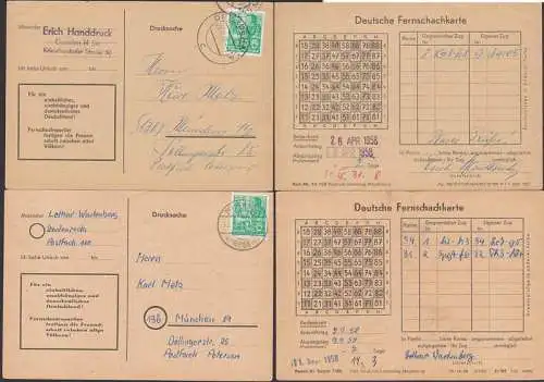 Fernschachkarte mit Propaganda-Zudruck Fr ein Einheitliches, unabhniges .. Aus Zeulenroda bzw. Dresden