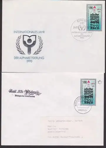 Alphabetisierungsjahr 1990, ABC-Marke (3353) FDC, Sondertarif Bsingen