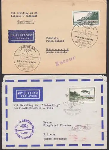 Sonderflge nach Kiew bzw. Budapest mit 15 Pfg.Knigsstuhl, 25 Pfg. Westdará