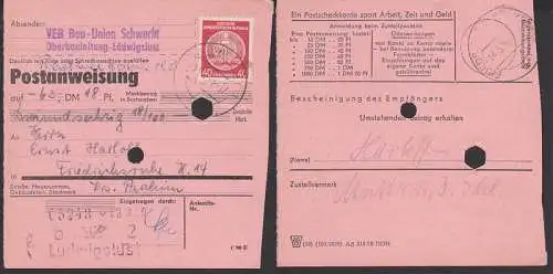 Ludwigslust PA mit 40 Pfg. Dienstmarken-Einzel-Frankatur 13.3.59