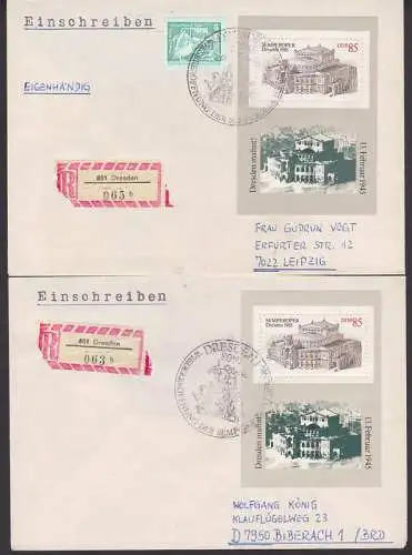 Wiedererffnung der Semperoper Dresden portogenaue Verwendung des Blockes, je R-Bf