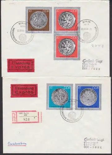 Historische Mnznen SSt. Berlin vom Ersttag, portogenaue Verwendung (3040/44)
