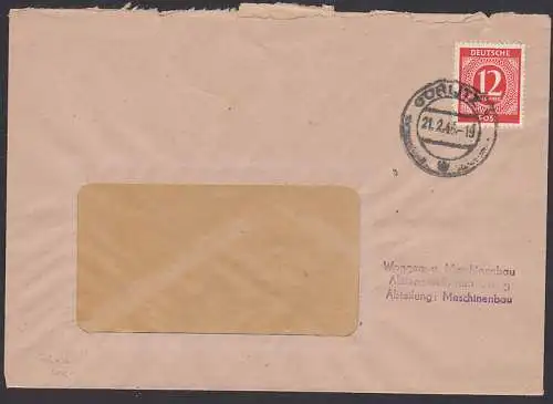 Grlitz 21.2.46 Fernbrief zum Reichspostporto 12 Pfg,, nur kurze Zeit so mglich, sogenannter Februarbrief