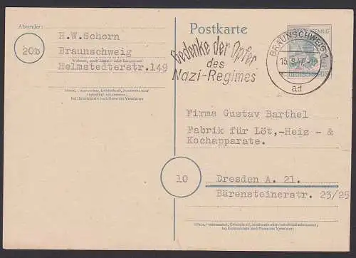 Braunschweig MWSt. 15.9.47 - Gedenke der Opfer des Nazi-Regimes, Firmenbedarf