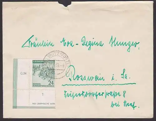 Radfernfahrt fr den Frieden 24 Pfg. lu. Eckrandst. Oelsnitz (Vogtland) (355)