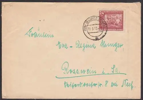 Aufbauprogramm 24 Pfg. Zuschlagsmarke Fernbrief 11.5.52 (304)