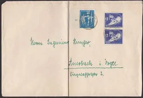 Schirke Wintesportmeisterschaften 1950, beide Marken auf Doppelbrief  (247, 248)