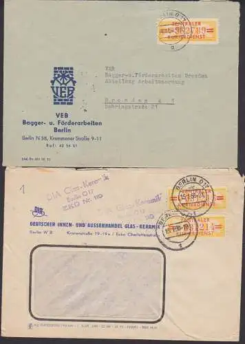 DIA, Bagger- u. Frderarbeiten Berlin ZKD-Fernbriefe 1. und 2. Gewichtsstufe mit B17 L