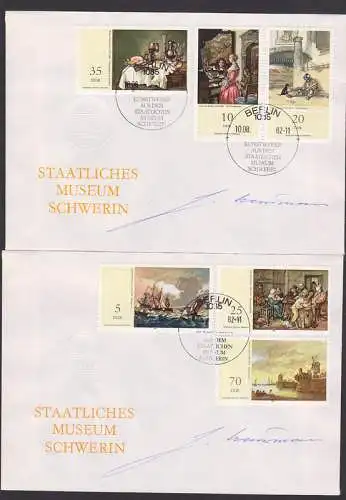 Schwerin Staatliches Museum DDR 2726/71 FDC mit Autogramm von Grafiker Horst Naumann, niederlndische Maler