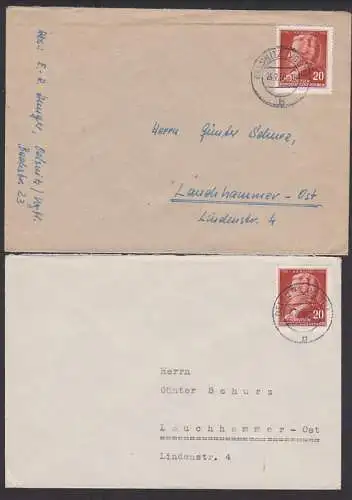 W. A. Mozart 20 Pfg je in Einzelfrankatur aus Oelsnitz (Vogtl)